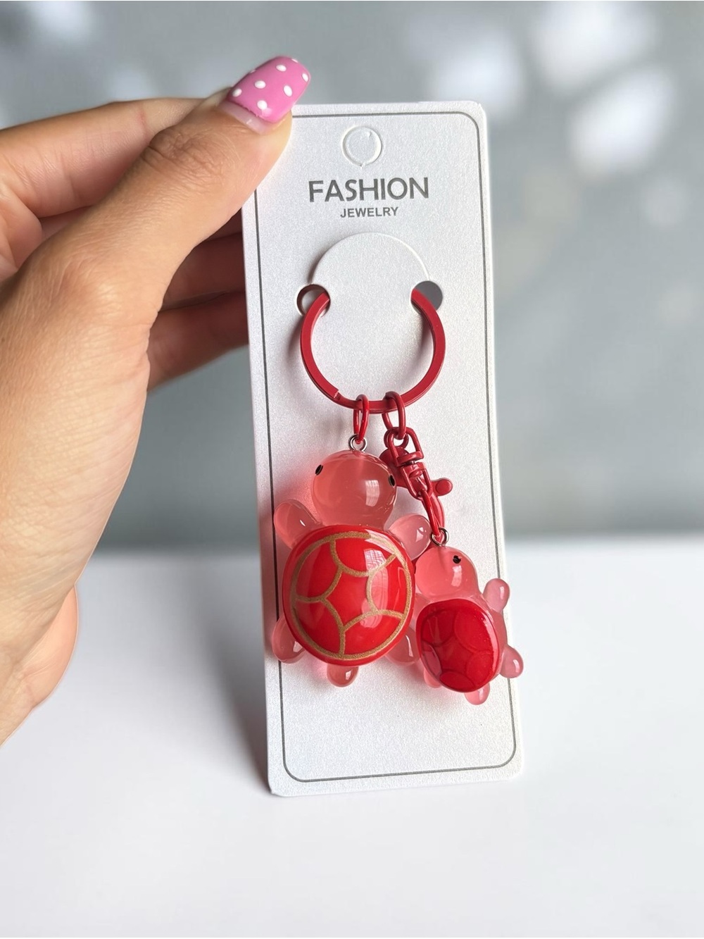 Red Turtle Keychain Duo